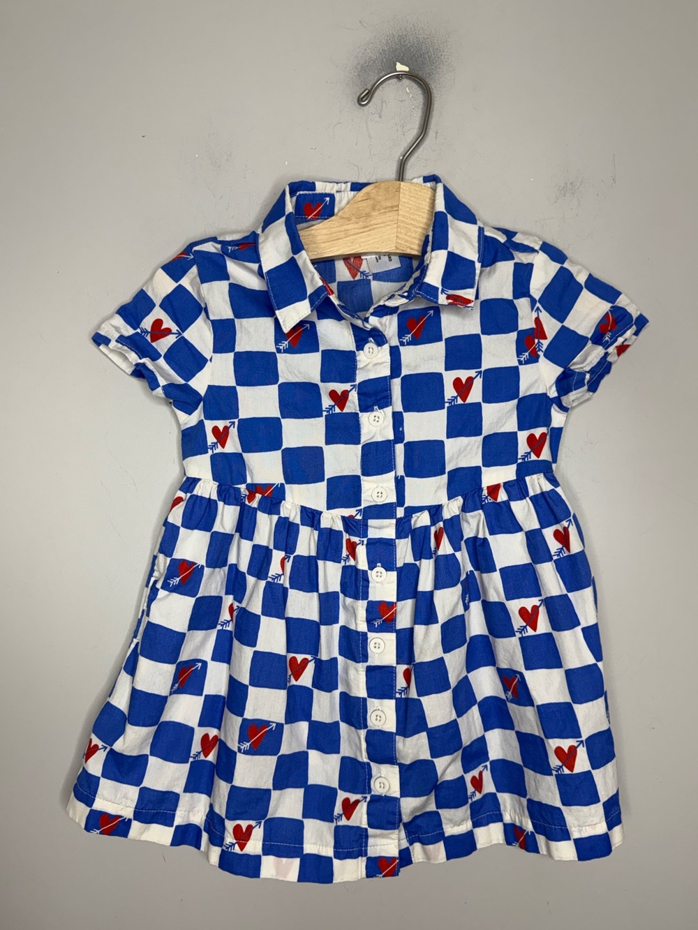 $21 ADD ON Hanna‎ Andersson dress 3T Girls Checkered heart mini boden zara shirt